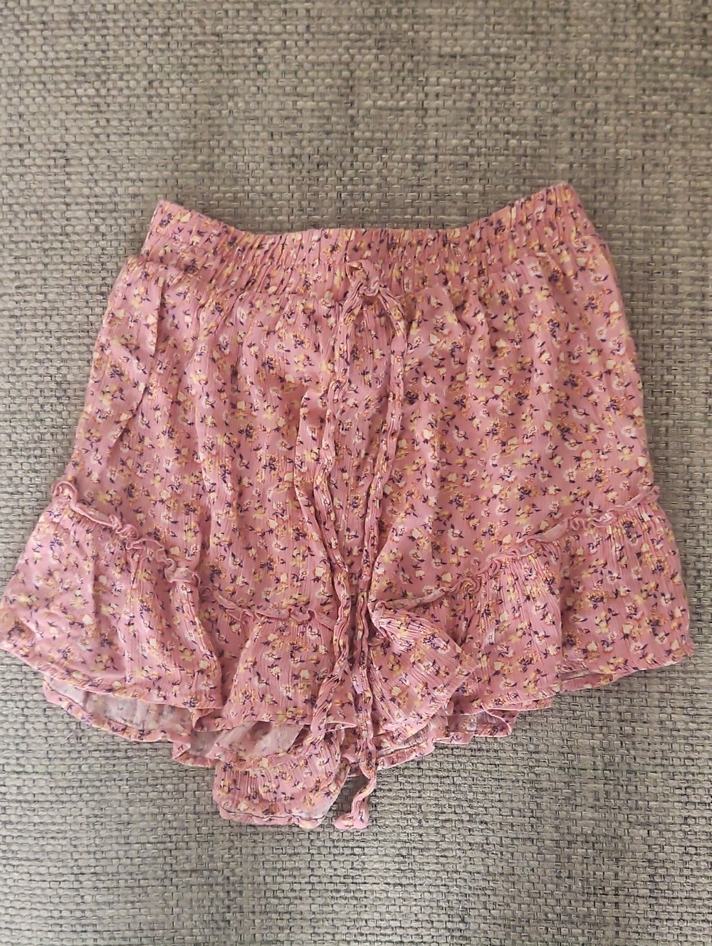 Brighton Pink Floral Ruffle Shorts